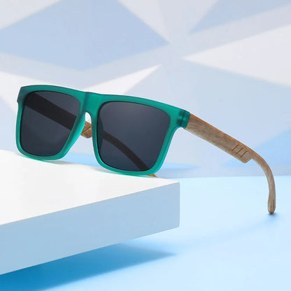 1/2pcs New Square Casual Sunglasses Wood Grain Spring Hinges UV400 Protection Unisex Outdoor Daily Eyewear