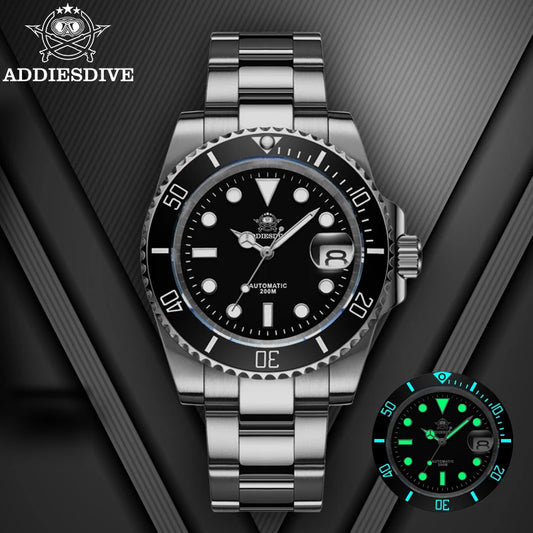 ADDIESDIVE Luxury Men's Automatic Watch 8215 Mechanical Watch BGW9 Luminous Sapphire Glass Diver's Watch Men Analog Watch AD2503
