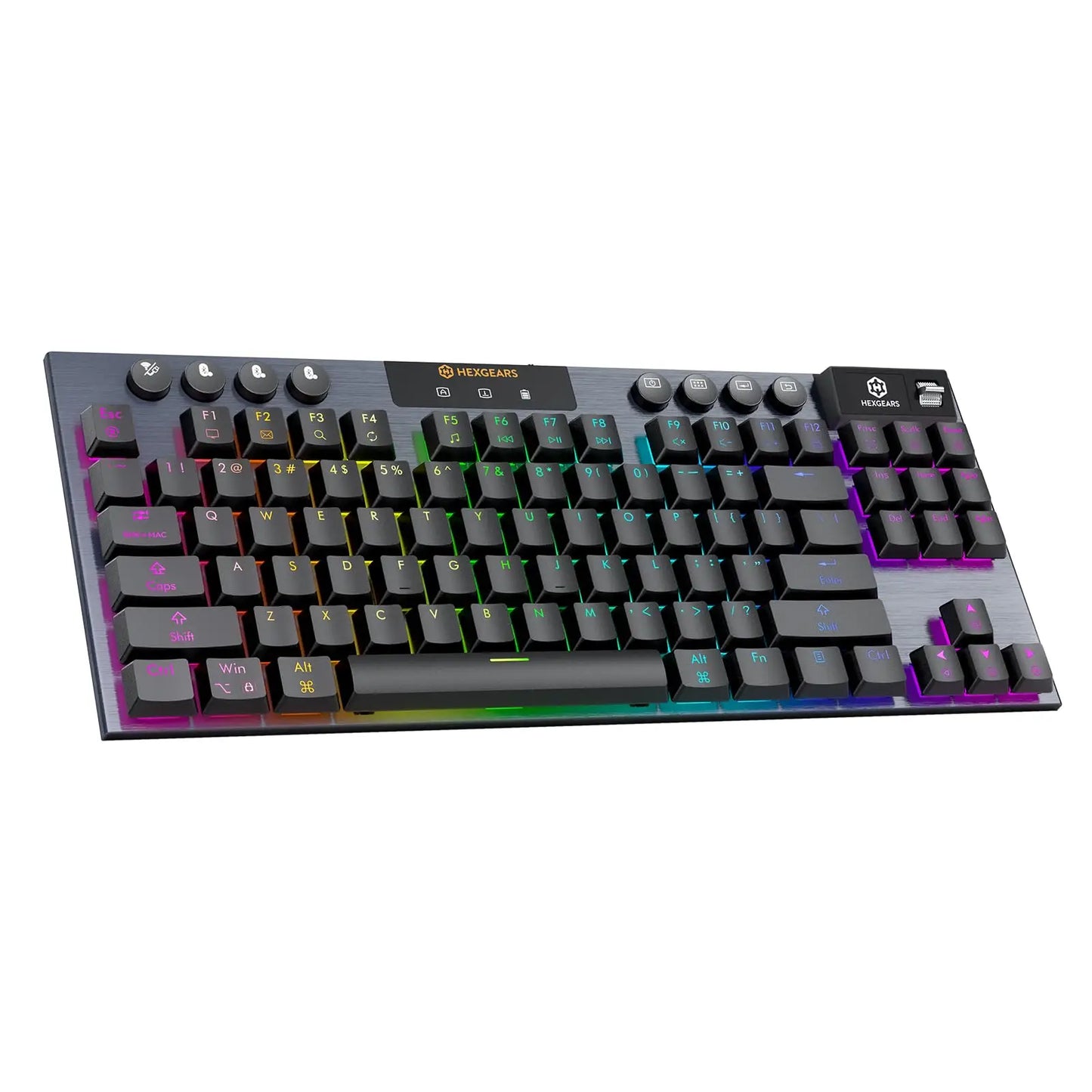 HEXGEARS A3 Mechanical Keyboard Kailh Switch Bluetooth/2.4G/Type-C Wired Connection 87 Key RGB Hot Swap Wireless Gaming Keyboard