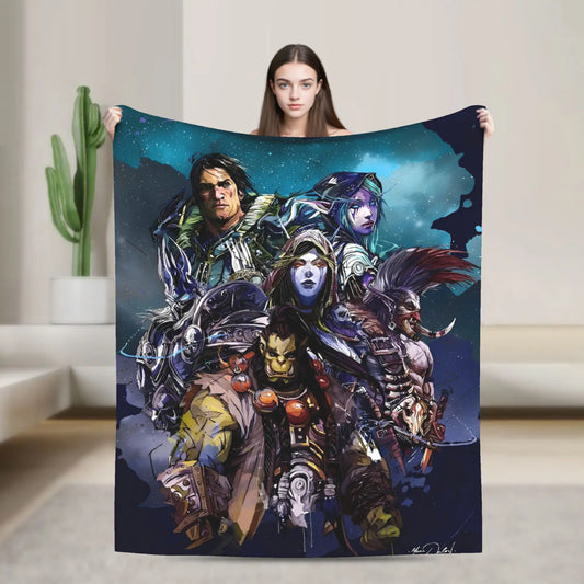 WOW World of Warcraft Arthas retro igraća flanelska deka  Izuzetno topla deka za prekrivanje za spavaću sobu, kampiranje, prekrivač za krevet, sofu i navlaka za krevet