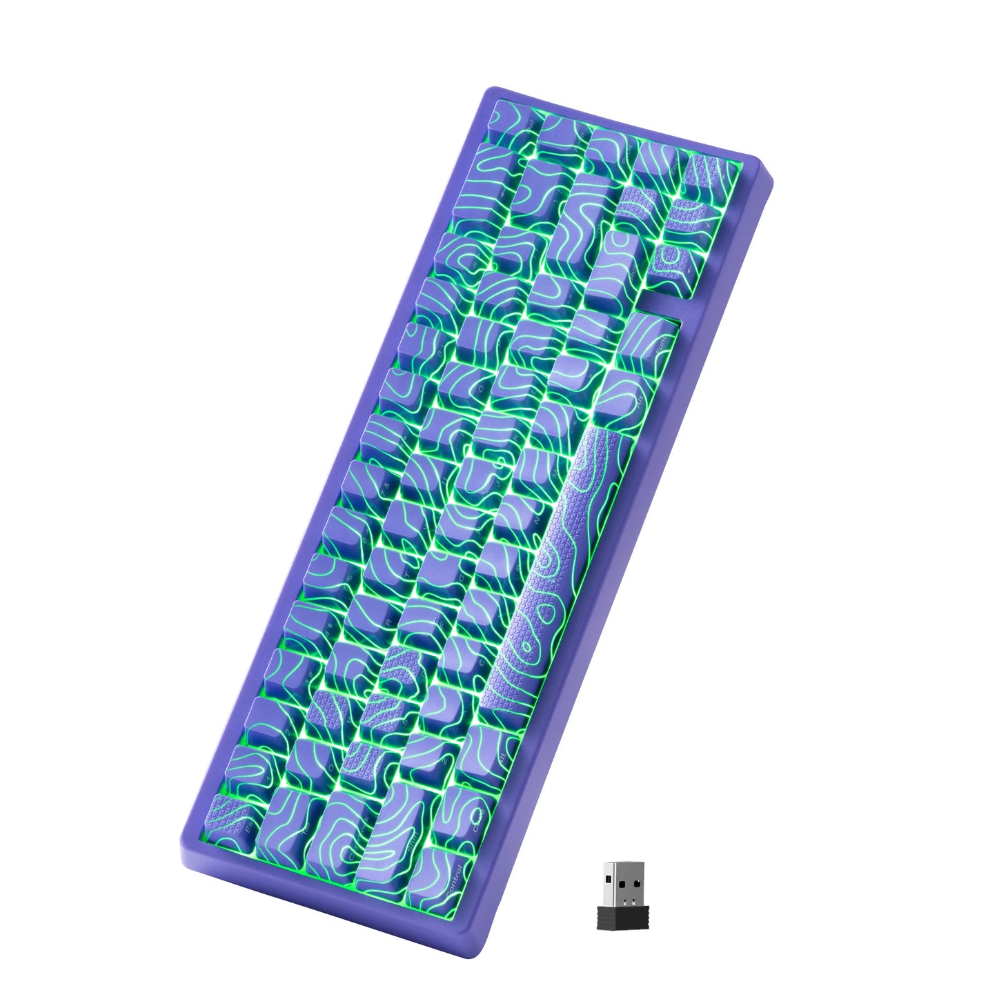 XVX Wireless Mechanical Keyboard M67 JadeStone With IMD-Tech Keycaps Tri-Mode Topographic White Gamer Keyboard Gasket Design