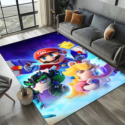 Retro Mario Cartoon  Area Rug,Carpet Rug for Home Living Room Bedroom Sofa Doormat Decor,Kids Play  Floor Mat