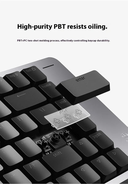 Lofree FLOW2 Mechanical Keyboard Business Office Wireless Bluetooth Wired Quiet & Gentle Sound Compatible Mute Aluminum Lump