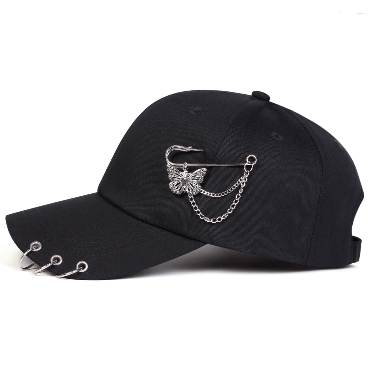 Unisex-Baseballkappen mit Schmetterlings-Eisenring für Frühling und Herbst – verstellbare Freizeitkappen für draußen – Sonnenschutzhut – Sportkappe