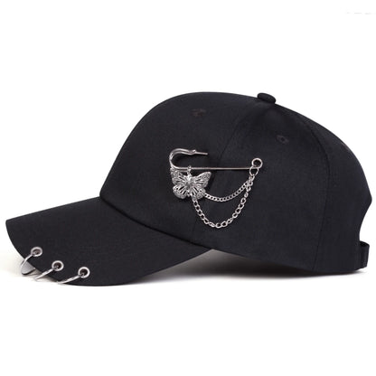Unisex-Baseballkappen mit Schmetterlings-Eisenring für Frühling und Herbst – verstellbare Freizeitkappen für draußen – Sonnenschutzhut – Sportkappe