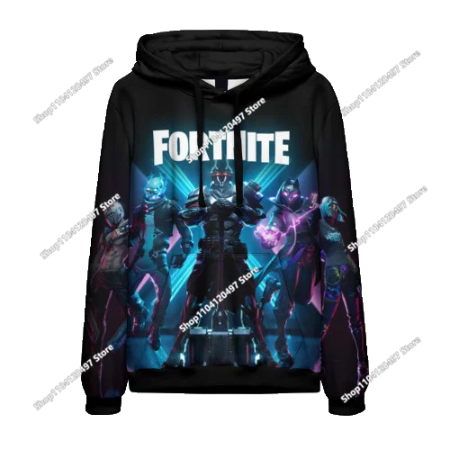 Fortnite облекло за двойки – мъжки и дамски суитшърт, детски ежедневен худи с принт, за ученици, спорт на открито, изчистен модел с дълъг ръкав