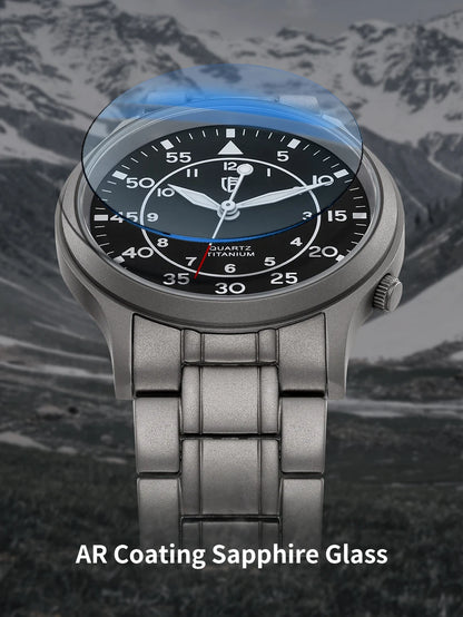 BERNY Titanium Watch For Men AR Coating Sapphire Fashion Wristwatch Luminous VH31 Ultra-thin Quartz Watch Waterproof 5ATM Watch