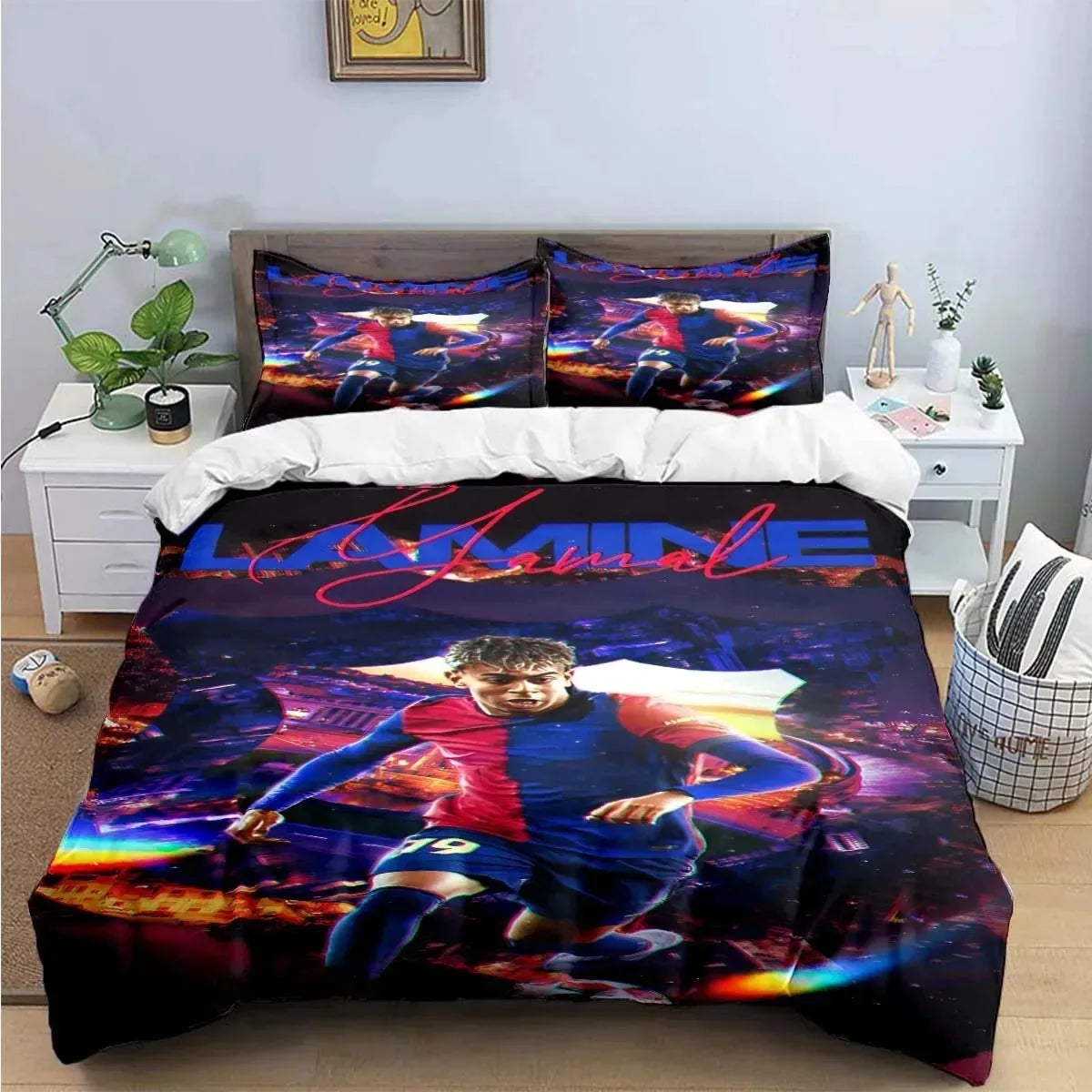 Spain Football Cenozoic Star L-Lamine Y-Yamal Bedding Sets Duvet Cover Pillowcase Single Twin Full Queen King Size for Kids Teen