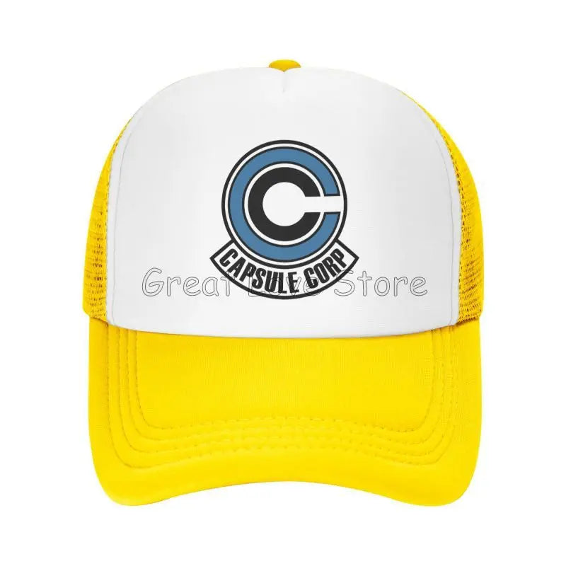 Capsule Corp Mesh-baseballkepsar Unisex Hip-Hop-truckerhatt Anime DBZ Dad Hat Justerbar racingkeps Sommartrucker Snapback-kepsar