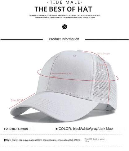 Oversize Large Mesh Trucker Hat Big Head CAPS for Men XXL Baseball Cap Breathable Dad Hat 58-60cm 60-65cm