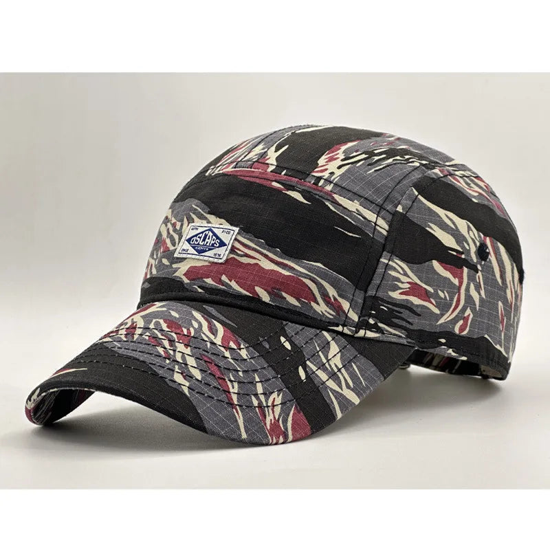 Casquette de baseball à visière courte style camouflage pour hommes et femmes, casquette unisexe tendance de protection solaire pour les activités de plein air