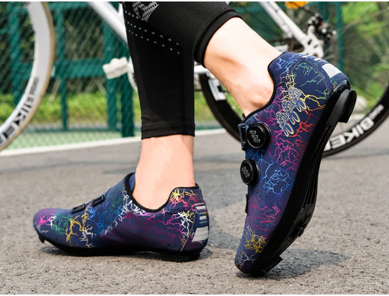 Scarpe da ciclismo professionali per bici da strada da uomo da gara con chiusura automatica, scarpe da ciclismo da donna con tacchetti SPD