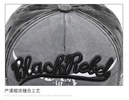 Casquette de baseball vintage « Letter Bull » délavée avec broderie, casquette de soleil rétro pour hommes et femmes, casquette à visière décontractée style hip-hop