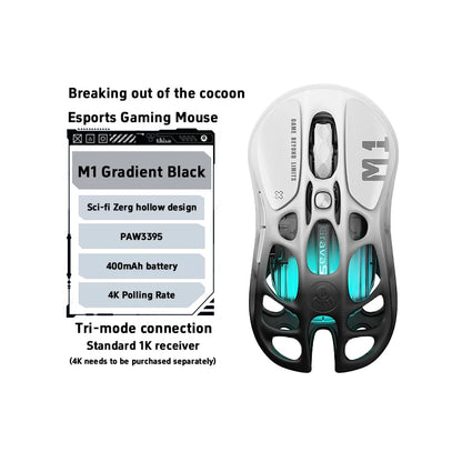 GravaStar M2 Wireless Gaming Mouse PAW3395 26,000 DPI, Magnesium Alloy Tri-Mode Bluetooth, 2.4GHz & Wired RGB Gaming Mouse