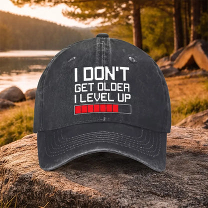 Gamer Level Up Geburtstag-Baseballkappe aus gewaschener Baumwolle, verstellbare Outdoor-Trucker-Kappe
