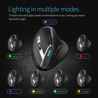 F-36 ergonomska navpična miška 2.4G+BT1+BT2, brezžična za desno in levo roko, računalniška gaming miška, optična USB miška za računalnik in prenosnik