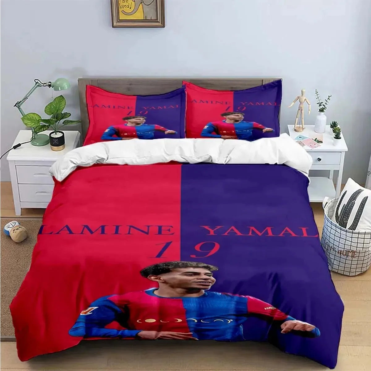 Spain Football Cenozoic Star L-Lamine Y-Yamal Bedding Sets Duvet Cover Pillowcase Single Twin Full Queen King Size for Kids Teen