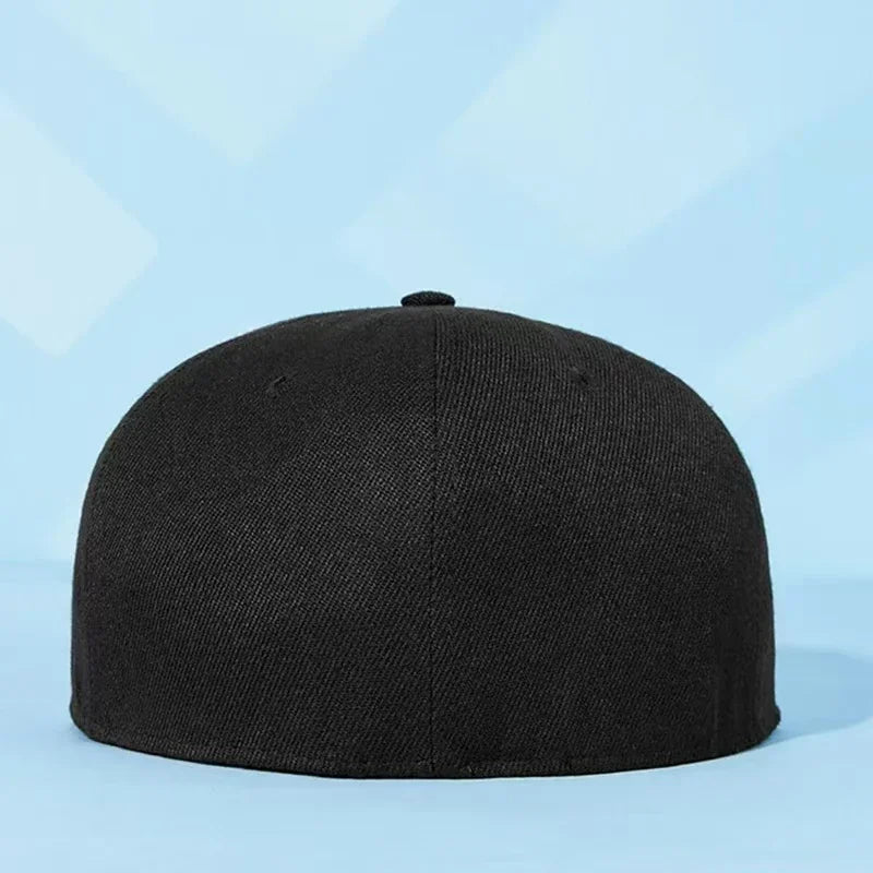 Big Bone Man Plus Size Baseballkappen für Erwachsene, flacher Schirm, Hip-Hop-Fitted-Cap, Herren und Damen, große Kappen, Snapback-Cap, Größe 6 3/4 bis 8