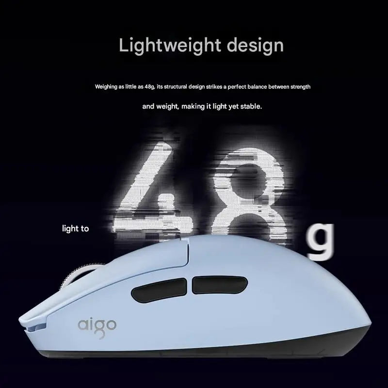 Aigo GM80 PLUS PRO Wireless Mouse Bluetooth PAW3311/PAW3395 Lightweight 1000HZ Wired Three-mode Gaming E-sports Mouse Gift