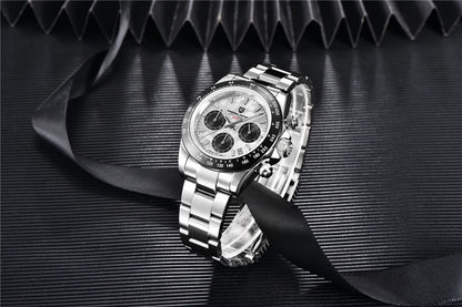PAGANI DESIGN V2 40MM Relógio masculino de quartzo com mostrador meteorito, safira, cronógrafo retro, impermeável para homem
