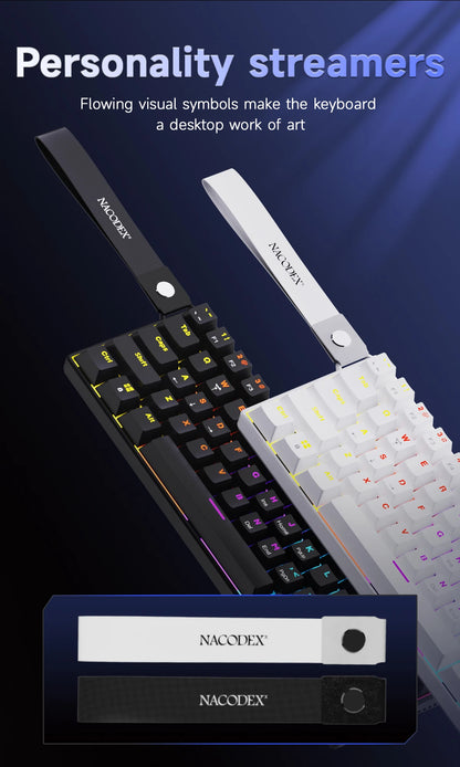 Ajazz NK61 Wired Mechanical Gaming Keyboard with full-key hot-swappable switches RGB lighting effects 61 keys red switches