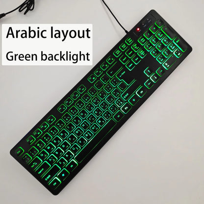 Spanish/French (AZERT)/Russian/Arabic/German keyboard layout Backlit wired Desktop Gaming Keyboard For Desktop Computer office