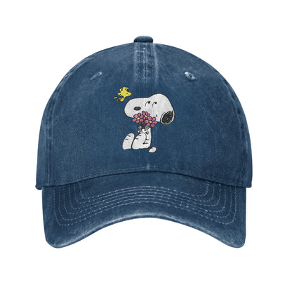 Sleeping Snoopy Baseball Caps Casual Distressed Washed  Snapback Cap Unisex Style Outdoor Summer Adjustable Caps Hat