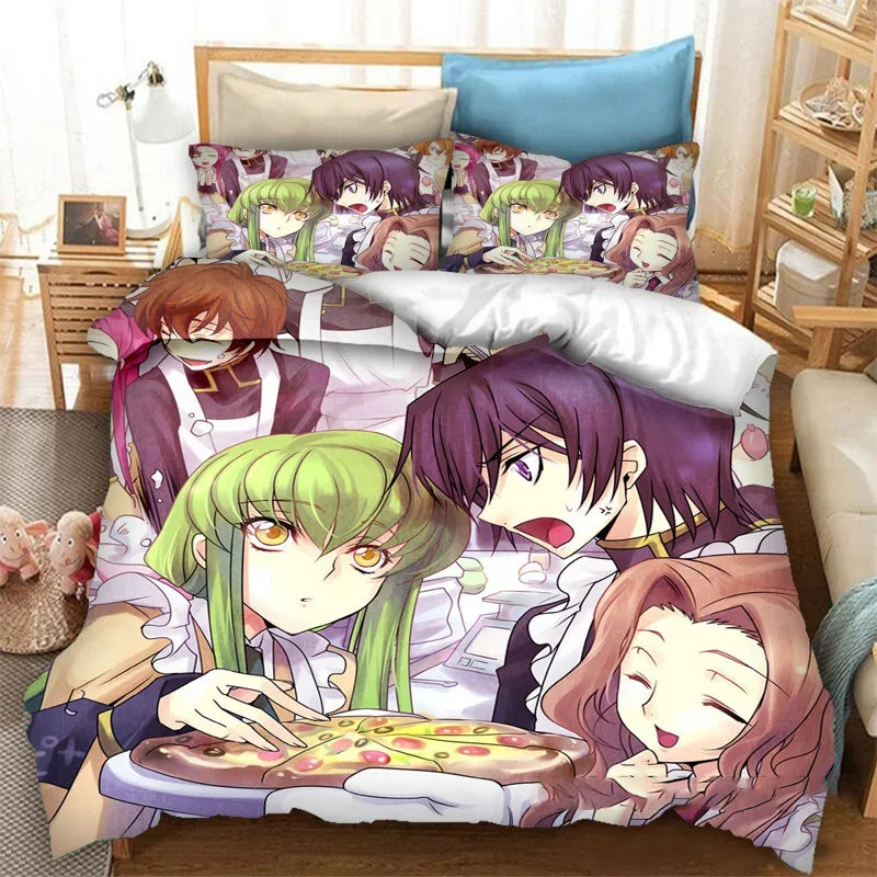 Fashion 3D Printed Anime Code Geass Duvet Cover 2/3pcs Bedding Set Double Twin Full Queen King Adult Kids Bedclothes Quilt Cover