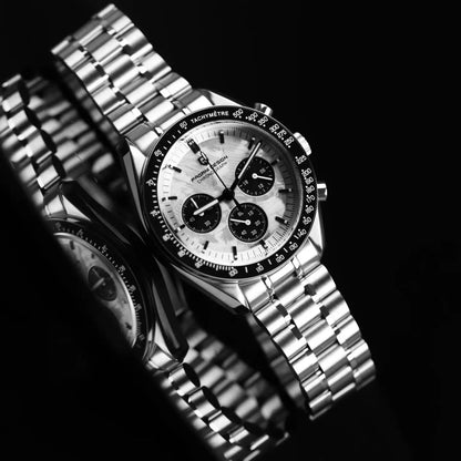 PAGANI DESIGN 2026 New Meteorite pattern dial Luxury Quartz Watch For Men Speed Sport Chronograph AR Sapphire crystal Wristwatch