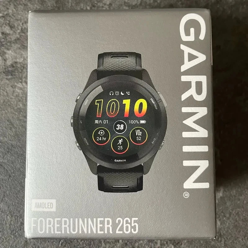 Garmin Forerunner 265 Basic Style Smart Sports Watch, 1.3 Inch Amoled Screen, Activity Monitor
