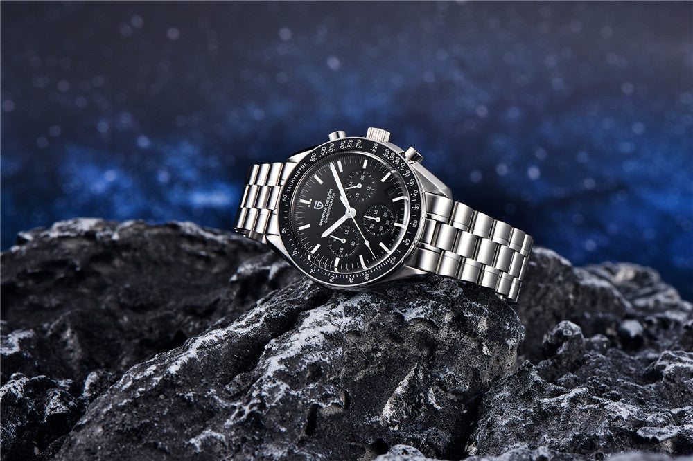 PAGANI DESIGN 2026 New Meteorite pattern dial Luxury Quartz Watch For Men Speed Sport Chronograph AR Sapphire crystal Wristwatch