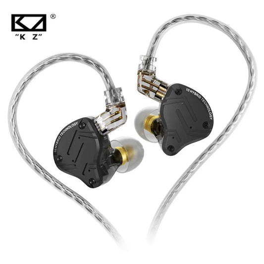 KZ ZS10 PRO X HiFi Hybrid Driver Earphones Metal In-Ear Monitor Headphones with Bass, Detachable Cable, Noise Isolation, and Microphone