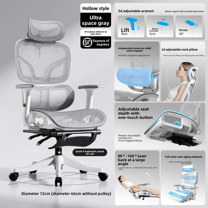 Ergonomic Office Chair Comfortable  Long Sitting Home Gaming Computer Recliner Nap Chair Adjustable Height Lumbar Support Swivel