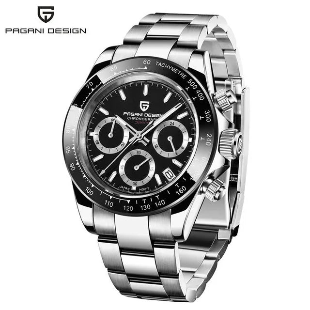 PAGANI DESIGN V2 40MM Relógio masculino de quartzo com mostrador meteorito, safira, cronógrafo retro, impermeável para homem