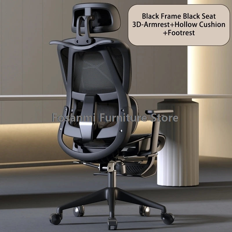 Breathable Mesh Computer Office Chair With Armrest and Lumbar support Adjustable Ergonomic Desk Chair Home Gaming Headrest Chair