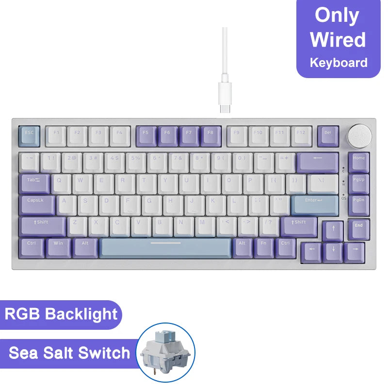 AJAZZ AK820 / AK820Pro Gaming Mechanical Keyboard 75% 82 Keys Wired Single Mode/Bluetooth Wireless Gamer Keyboard for Laptop PC