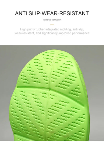 YRZL Men's Lightweight Comfortable Mesh Breathable Sneakers Green Casual Thick Sole Running Shoes