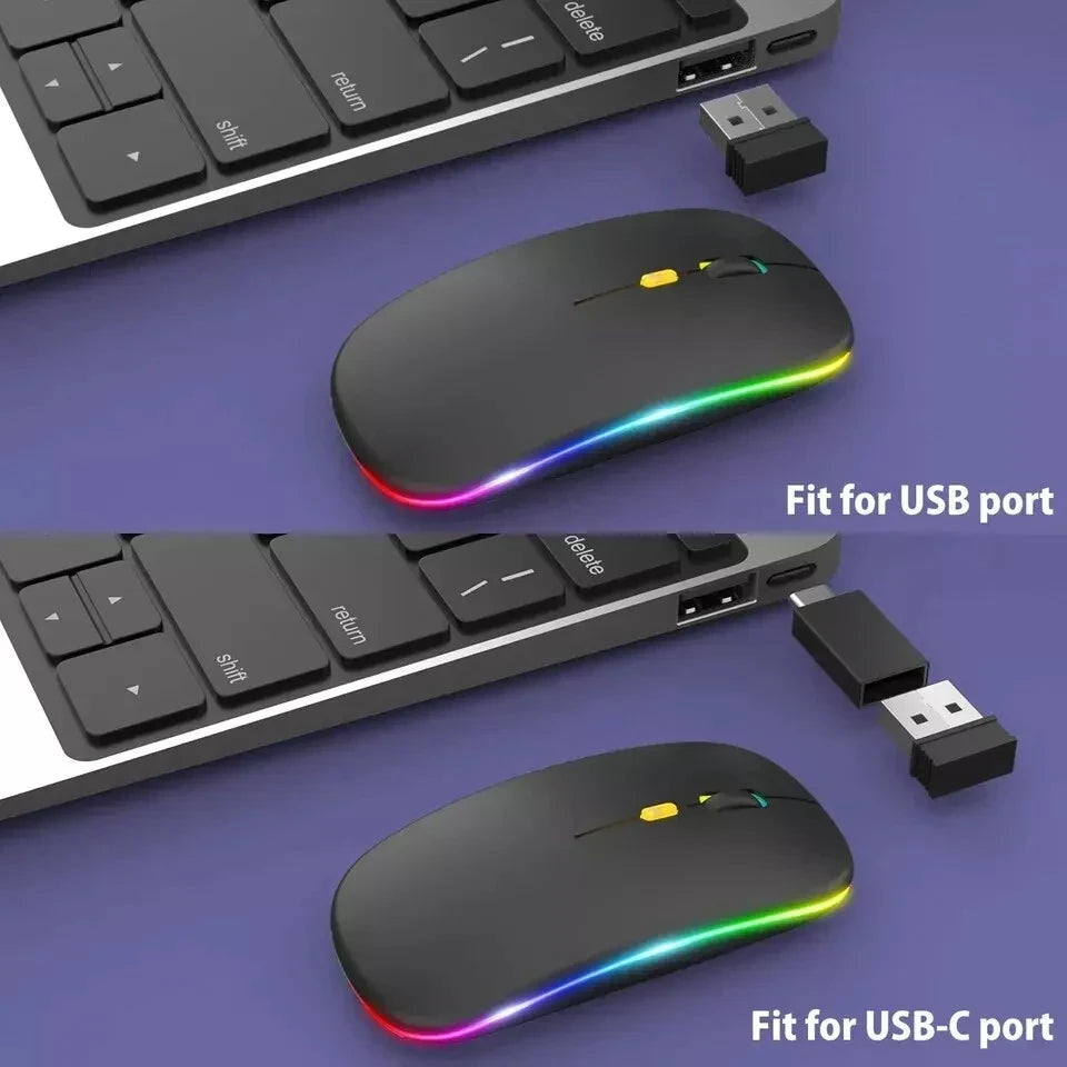 Wireless Mouse Rechargeable Dual Modes Bluetooth-compatible 2.4G USB Computer Mice For Laptop iPad Tablet Notebook Gaming Mouse