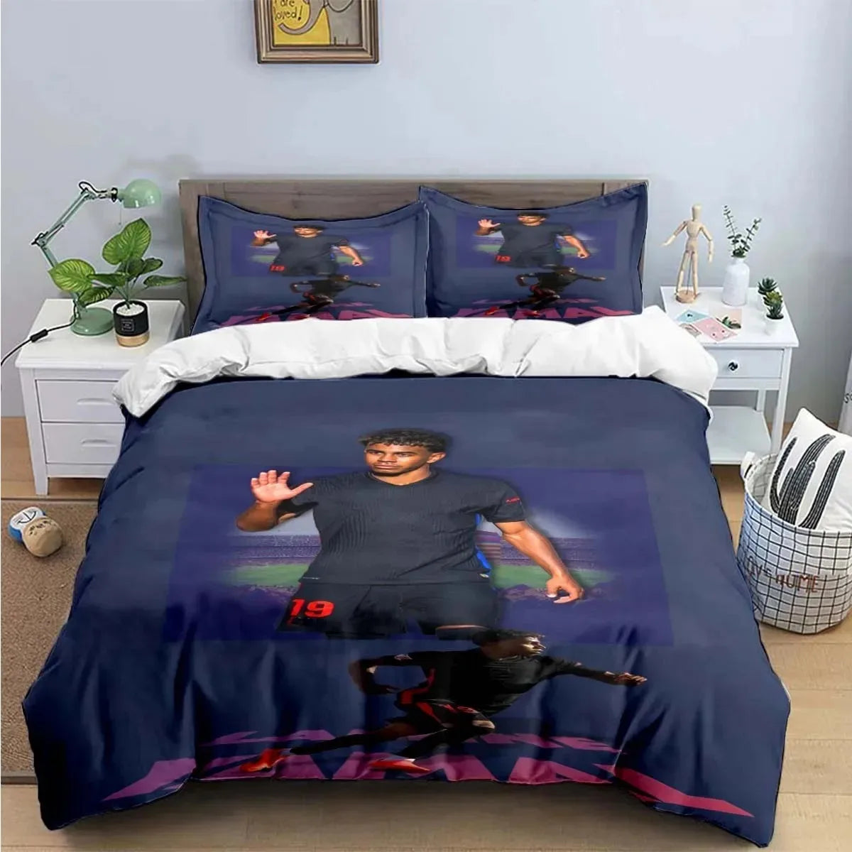 Spain Football Cenozoic Star L-Lamine Y-Yamal Bedding Sets Duvet Cover Pillowcase Single Twin Full Queen King Size for Kids Teen