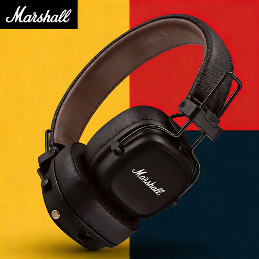 Marshall Major V 5 Wireless Bluetooth On-Ear Headphones – Deep Bass Stereo Sound, Sports & Gaming Headset with Microphone, Wireless & Wired Headphone