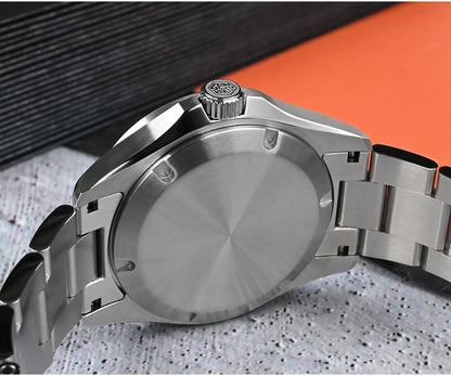 Relógio de Luxo para Homem San Martin 39mm com Mostrador em Pedra Aventurina, NH34 GMT Automático Mecânico, Safira, Impermeável e Luminescente SN0129