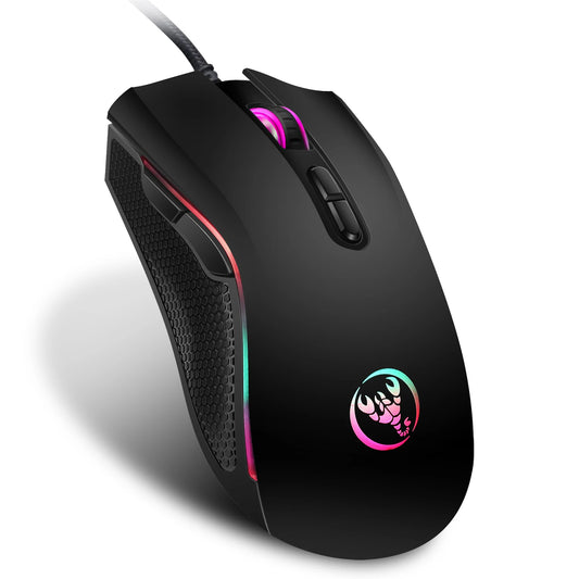 HXSJ A869 Wired Gaming Mouse RGB Optical Ergonomic Gaming Mouse with 3200 DPI, 7 Programmable Buttons, USB Gaming Mouse for PC & Laptop