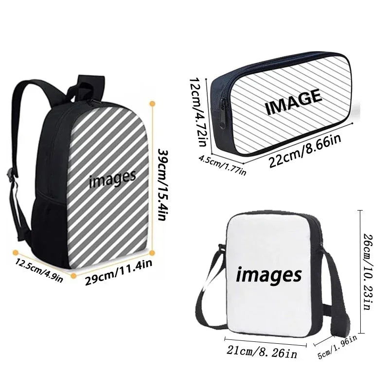New Game Fortnite Child School Backpack with Shoulder Bag and Pencil Bags, School Bags for Boys and Girls, Best Gift