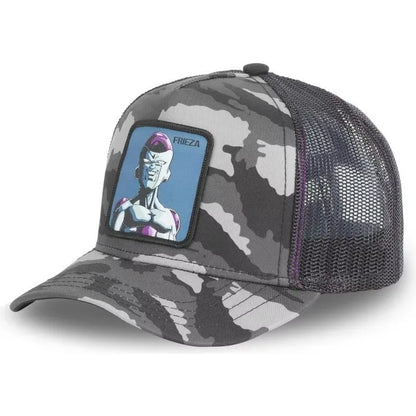Dragon Ball Son Goku-Kappe, Sommer-Reisekappe mit Schirm, Herren-Kappe mit Stickerei, im Hip-Hop-Stil, Sonnenvisier, verstellbare Trucker-Kappe aus Netzstoff