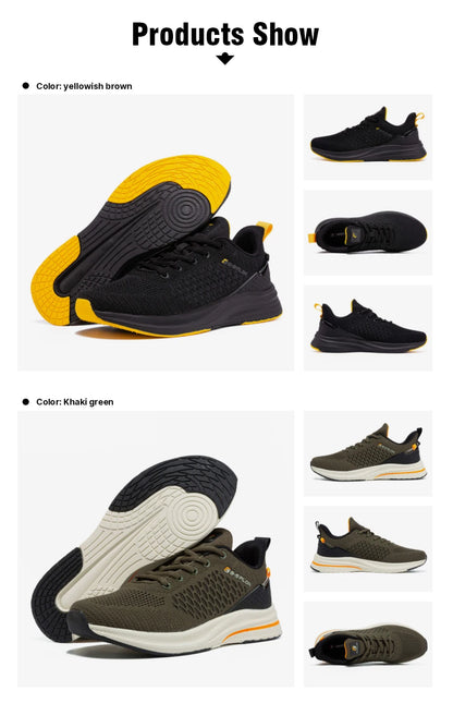 Baasploa Leichte Laufschuhe für Herren – Bequeme Designer-Mesh-Freizeitsneaker für Herren mit Schnürung – Outdoor-Sport- und Tennisschuhe für Herren