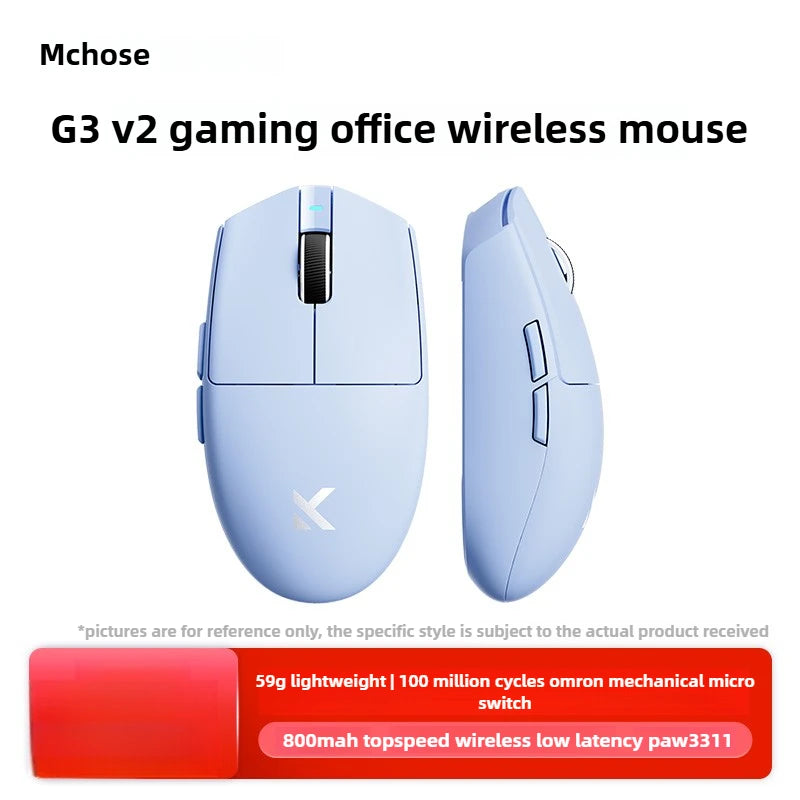 MCHOSE G3 V2 PRO brezžična miška Bluetooth s tremi načini povezave, ergonomska in lahka, za prenosnik, pisarno, gaming in računalniške dodatke