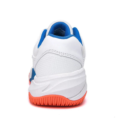 Men's and Women's Large Sizes Breathable Tennis Shoes Blue and Gray Gym Walking Badminton Sneakers