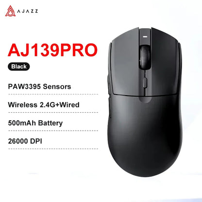 Langaton pelihiiri AJAZZ AJ139 V2 MC/AJ139 PRO, PAW3311/PAW3395-sensori, 12000DPI/26000DPI, 500mAh, Bluetooth-hiiri PC:lle