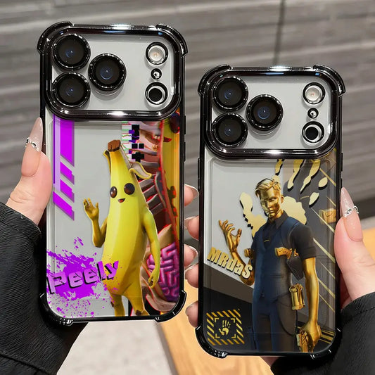 Θήκη τηλεφώνου Cartoon Games F-Fortnite Plating για Xiaomi 15T 15 14 13 Poco M7 F7 F4 F5 X7 X6 X5 Pro Ultra 4G 5G με αερόσακο προστασίας από πτώσεις