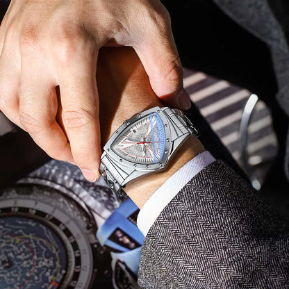 CHENXI Fashion Men's Watch Quartz Wristwatch Casual Hollow Triangle Watch Luxury Men's Gift Clock  Relojes Para